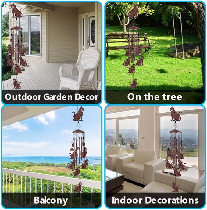 Cats Wind Chimes Outdoor/Indoor Decoration -Hand-Made Cats Wind Catcher, Music Wind Chimes, Cat Chimes, Blessing Wind Chime, Mobile Cat Wind Bells Gifts for Mom,Home,Balcony,Tree,Festival,Garden Decor