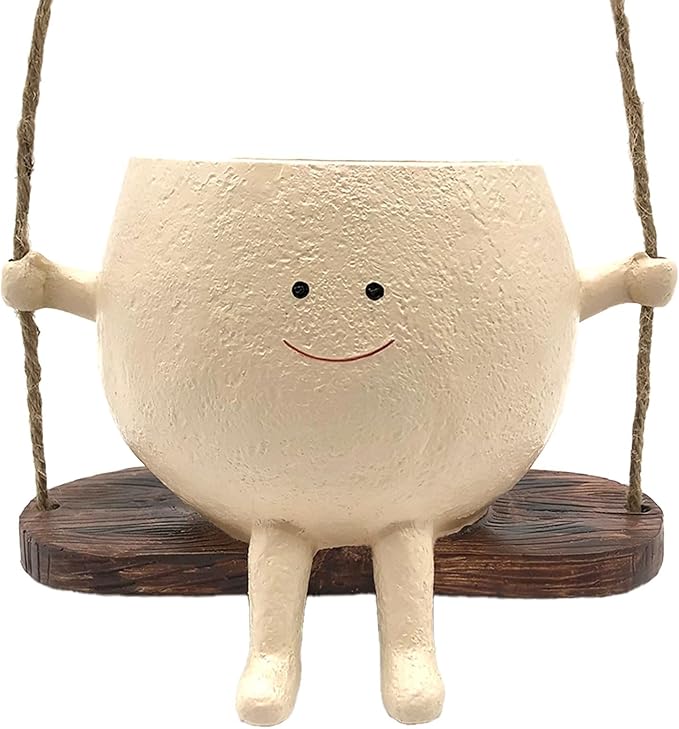 Swing Face Hanging Planter - Indoor & Outdoor, Stylish & Cute Hanging Planters, Small Hanging Plant Pots