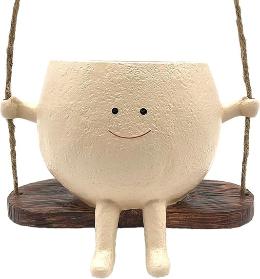 Swing Face Hanging Planter - Indoor & Outdoor, Stylish & Cute Hanging Planters, Small Hanging Plant Pots