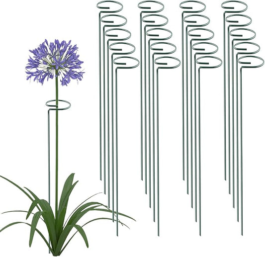 Thealyn 24 Inch 20 Packs Plant Support Stakes, Garden Single stemmed Plant Support Hoops Plant Prop for Flowers Orchid Tomatoes Peony Lily Rose Gladiolus (24 inch)