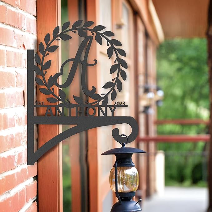 Custom Name Metal Plant Hangers from Wall Indoor and Outdoor | Home Decor Gift for Mom | Personalized Wall Mounted Hanging Plant Hooks | Customizable Rustic Hanging Gardening Bracket Hook