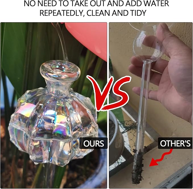 Self Watering Planter Insert. Plant Watering Devices. Plant Watering Bulbs. 4-PCS Plant Watering Globes. Rainbow Colors Cactus Shape Self Watering Globes Medium Size. Plant Lover Gifts