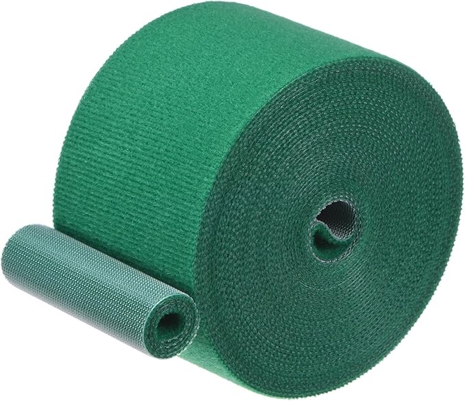 1-Roll Garden Plant Tape, 16 ft x 2 in Garden Hook and Loop Plant Ties Multi-Purpose Use Adjustable and Reusable Twist Wire Tape for Plants/Flowers/Vines [Green]