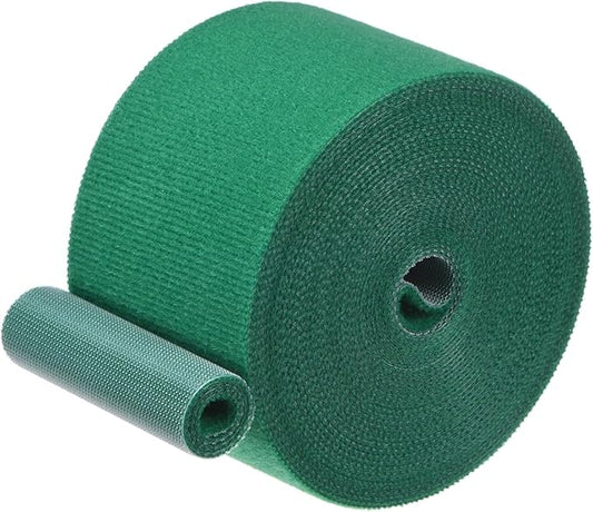 1-Roll Garden Plant Tape, 16 ft x 2 in Garden Hook and Loop Plant Ties Multi-Purpose Use Adjustable and Reusable Twist Wire Tape for Plants/Flowers/Vines [Green]