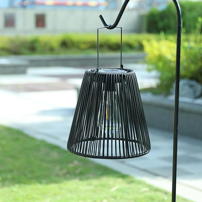 Afirst Solar Lanterns Outdoor, Rattan Hanging Solar Lights Natural Bamboo Waterproof Decorative Lanterns for Yard, Patio, Lawn,Pathway, Landscape, Garden Decor Mother's Day Gifts