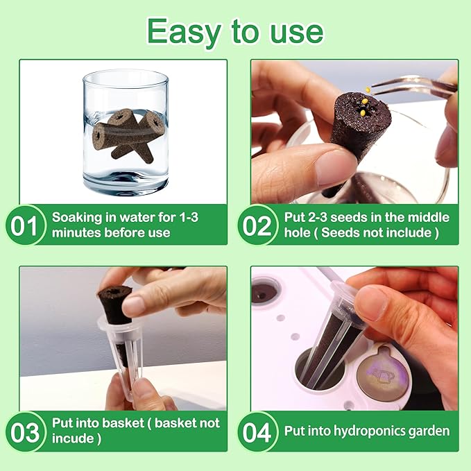 80pcs Hydroponics Grow Sponges Replacement Seed Pods Compatible with AeroGarden, iDOO Refill Pods for Indoor Plants, Seed Starter pods, and Hydroponics Growing System Supplies