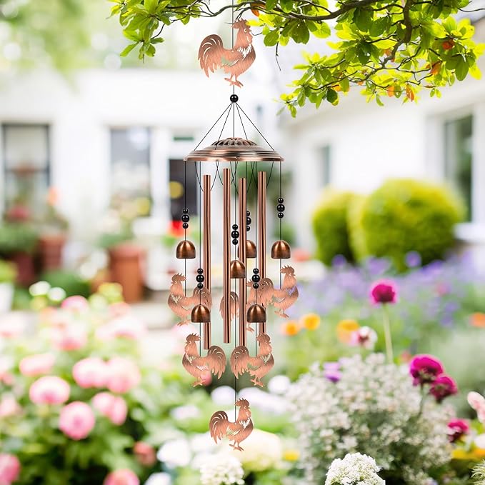 Chicken Wind Chimes Gifts - Rooster Gifts for Chicken Lovers Mom Owners Farmers Birthday, Home Garden Yard Patio Decor