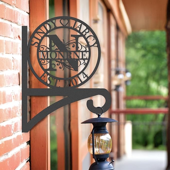 Custom Metal Plant Hanger Decorative Wall Mothers Day Gifts | Personalized Name Hooks for Hanging Plant | Customizable Indoor & Outdoor Wall Hanger for Hanging Lanterns, Flower Basket