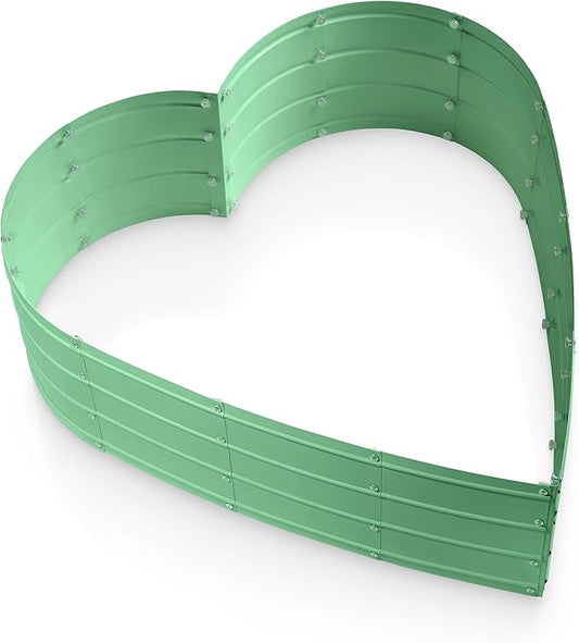 Plant & Plot Galvanized Raised Garden Beds Outdoor // Planter Raised Beds for Gardening, Vegetables, Flowers // Large Metal Garden Box (Light Green) // Tool-Free Assembly