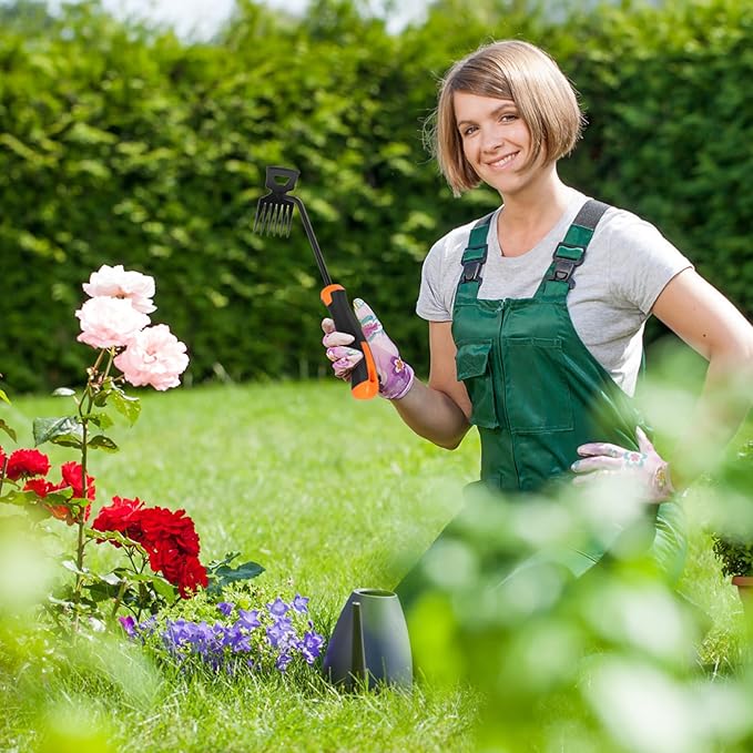 Weed Remover Tool,Portable Garden Weeder Tool,2024 New Manganese Steel Weeding Tools,for Hand Weeder for Vegetable Gardening Backyard Farm Planting & Uprooting Weeding Tool (Rubber 6-Tooth)