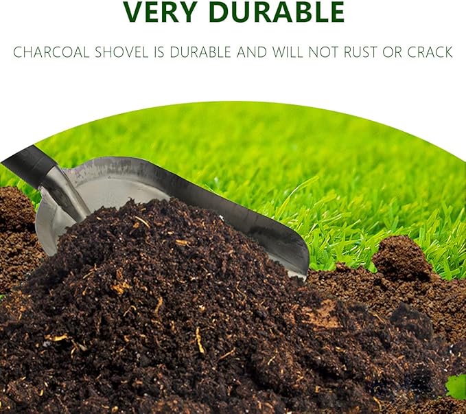 Garden Hand Shovel 11.8" x 4.5" Soil Scoop Stainless Steel Transplanter Trowel Bend Proof Garden Tools Loose Multi Function Shovel Coal Shovel for Transplanting Weeding Digging Planting