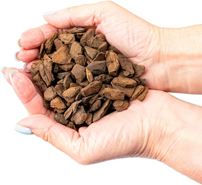 GARDENERA New Zealand Pinus Radiata Bark - Organic Hand Mixed New Zealand Orchiata Pine Bark for Orchids - Medium Chips 9-12mm - 5 Quart Bag