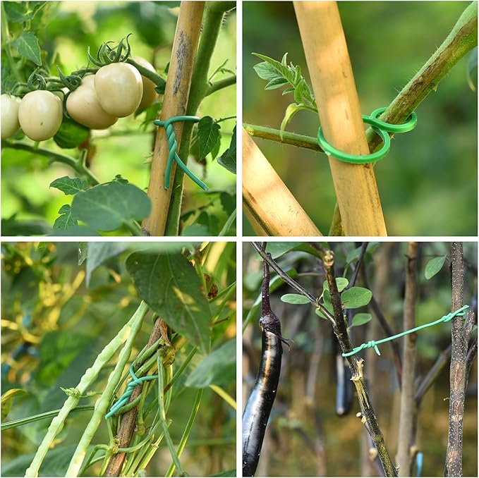 TELENT OUTDOORS 80 Feet Green Plant Twist Ties, Soft Plant ties for Support with 20 PCS Clips, Gardening Supplies for Plants Office Home Organization 3mm Diameter