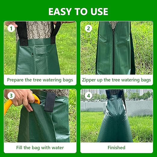 Tree Watering Bags 20 Gallon – Slow Release Drip Irrigation for Trees, PVC Tree Watering Bag for New & Established Trees, Deep Watering in 5–8 Hours, Ideal for Fruit Trees & Young Saplings (8 Pack)