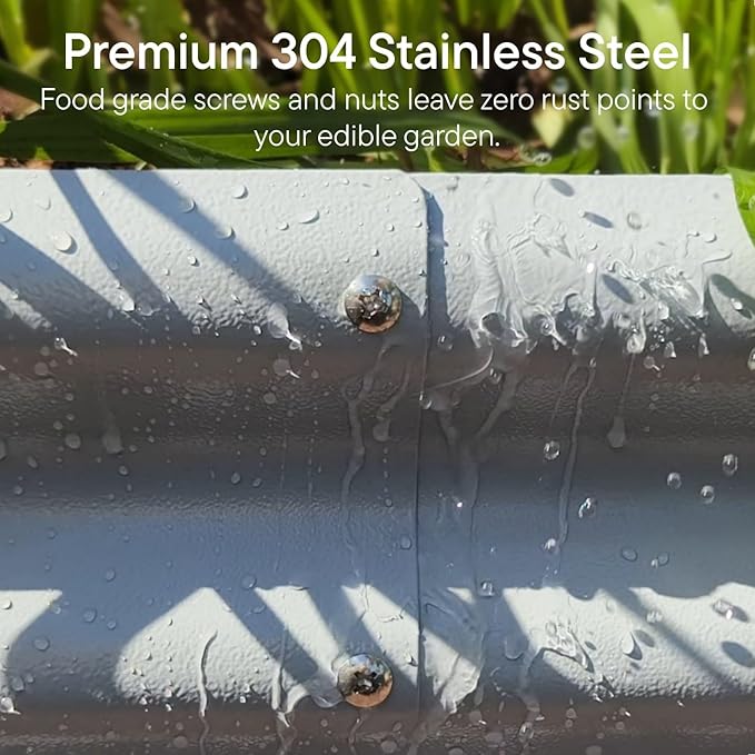 Annoell 4-Pack Galvanized Raised Garden Bed 8x2x1.5 ft, 17" Tall Planter Boxes Outdoor, Zn-Al-Mg Metal Raised Beds for Gardening Herb Fruit Vegetable, Modular Flower Bed for Outdoor Plants-Sand Beige