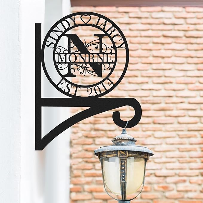 Custom Metal Plant Hanger Decorative Wall Mothers Day Gifts | Personalized Name Hooks for Hanging Plant | Customizable Indoor & Outdoor Wall Hanger for Hanging Lanterns, Flower Basket