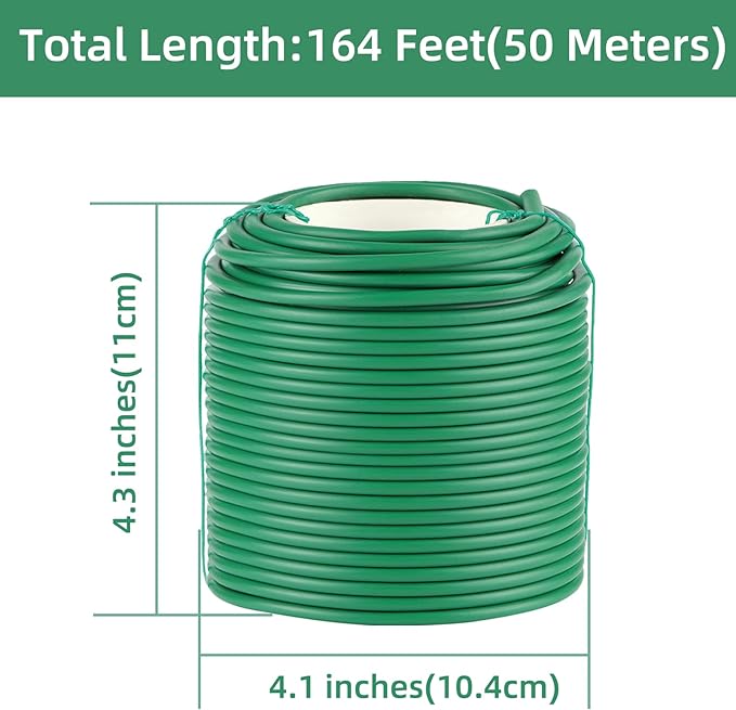 QenFree Soft Plant Ties, 164ft Garden Wire, 3.5mm Flexible Garden Ties for Climbing Plants, Tomato, Vines Plant, Flowers, Roses Plant Support