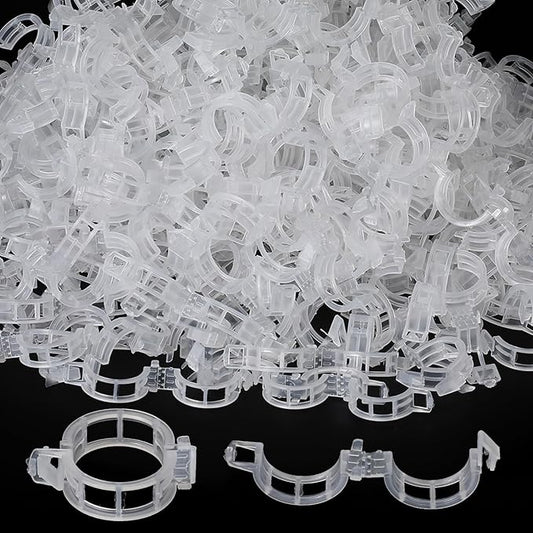 400PCS Plant Support Clips, White Plastic Garden Clips for Tomato Cucumber Flower Squash Vine, 1.2' Inner Diameter