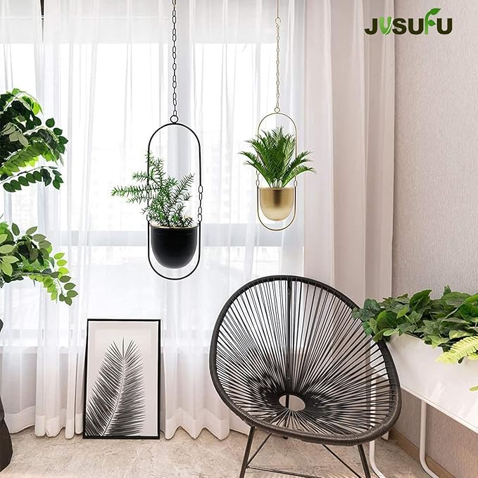 Metal Hanging Planters, Gold Hanging Planters for Indoor & Outdoor Plants, No Plant incld(Gold)