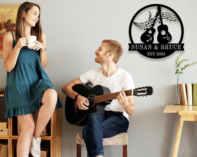 Custom Guitar Sign, Musician Gifts,Personalized Metal Guitar Sign,Guitar Lovers Gifts,Custom Guitar Decor