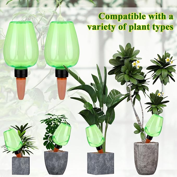 6Pcs 16.9 oz Large Plant Self Watering Globes Top Fill Plastic Water Bulbs Slow Release Terracotta Self Watering Planter Insert Watering Devices System Water Spikes Stakes for Indoor Outdoor Plant