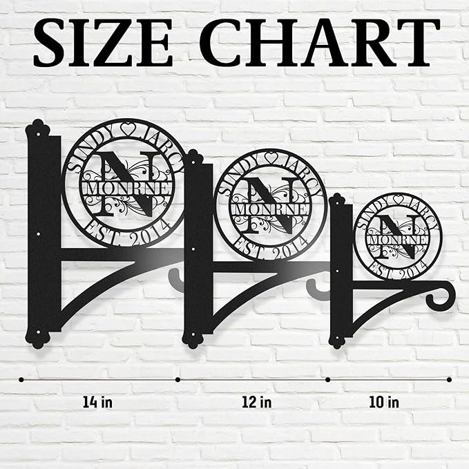 Custom Metal Plant Hanger Decorative Wall Mothers Day Gifts | Personalized Name Hooks for Hanging Plant | Customizable Indoor & Outdoor Wall Hanger for Hanging Lanterns, Flower Basket