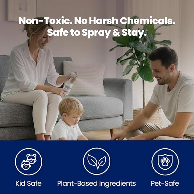 Mite Killer Spray by Mite-Be-Gone - 16oz | Naturally Kills Human Mites, Chicken, Bird, Dust, Spider, Rat, Turkey, Carpet Mites | Family & Pet Safe Treatment for Homes, Furniture, Bedding & Farms