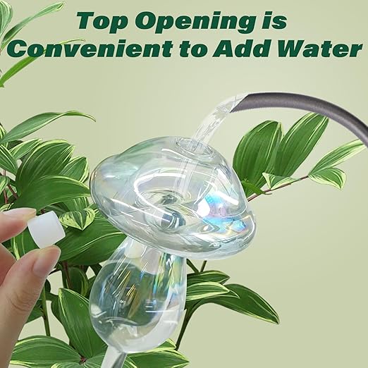 2 Pcs Glass Self Watering Globes, Iridescent Automatic Plant Waterer Bulbs Devices for Indoor & Outdoor Plants, Slow Release Watering Devices System for Various Plants