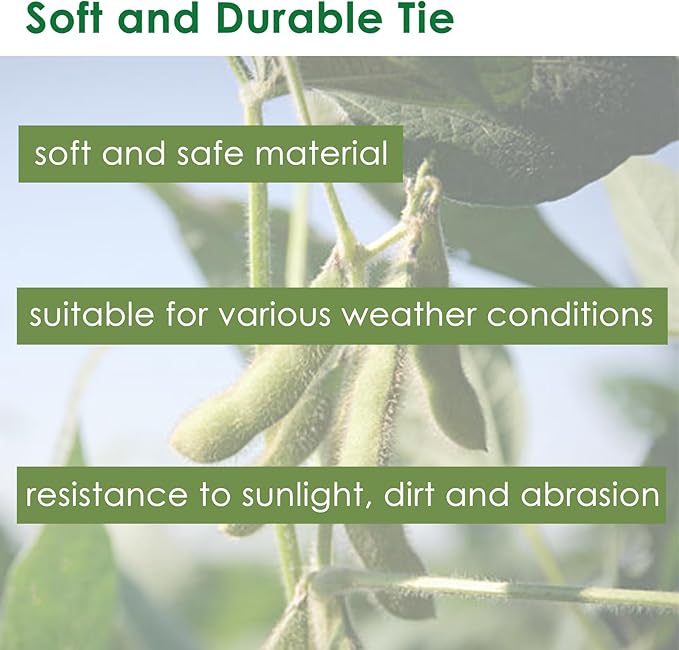 plantactic Soft Plant Tie Garden Plant Twist Tie TPR Plant Supply, for Supporting and Fixing Garden Planting Branches Vines, Stems, for Garden, Office, Home Organizing (164ft /3.5mm Diameter, Green)