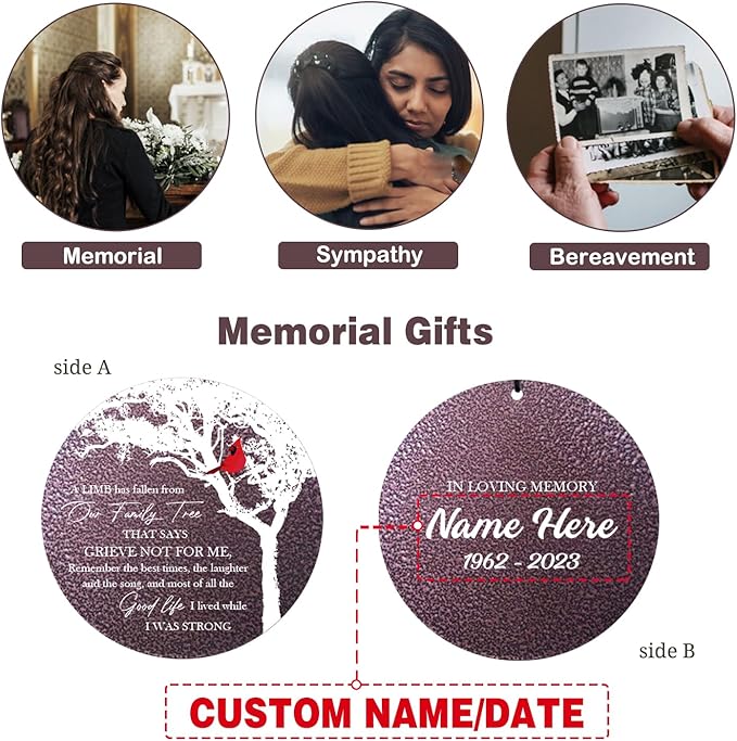 ASTARIN Wind Chimes for Loss of Loved One, Personalized Memorial Wind Chimes Sympathy Gifts for Loss of Mom Dad, in Loving Memory- Cardinal Sympathy Gifts,30/36/45 in Deep Tone Windchime