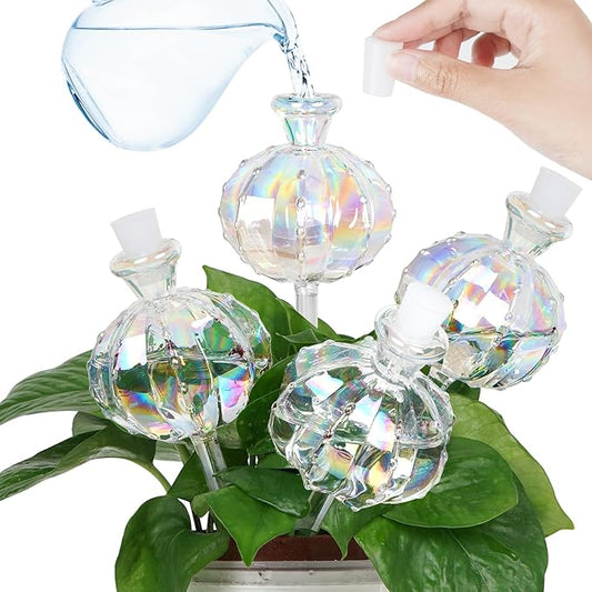 Self Watering Planter Insert. Plant Watering Devices. Plant Watering Bulbs. 4-PCS Plant Watering Globes. Rainbow Colors Cactus Shape Self Watering Globes Medium Size. Plant Lover Gifts
