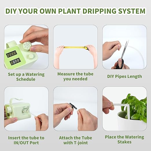 Automatic Plant Watering System for Indoor Plants,Smart Self Watering System for 15 Potted Plants, Automatic Drip Irrigation Kit Programmable Water with Timer (for 15 Potted Plant)