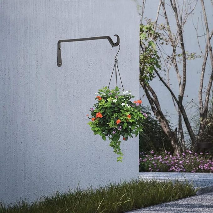 AILIN YELOKIE 16inch 4 Pack Plant Hanger, Sturdy Hanging Plant Hangers Outdoor, Bird Feeder Hanger for Bird, Plant Hangers for Planters, Lanterns, Wind Chimes Indoor Outdoor, Upgrade Black