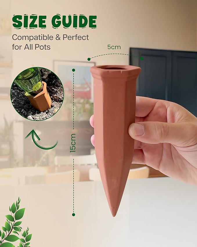 Plant Watering Devices, Self Watering Spikes, Self Watering Planter Insert, Terracotta Watering Spikes, Plant Watering Spikes, Vacation Plant Watering Devices, Water Plants While Away