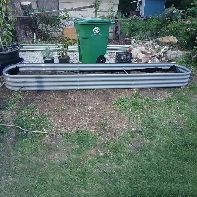 2 Packs 12x2x1FT Galvanized Raised Garden Bed Kit Oval Metal Ground Planter Box Outdoor Bottomless Planter Raised Beds for Vegetables Flowers Herbs Fruits, Gray