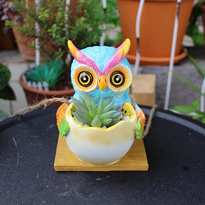 Hanging Planter for Indoor/Outdoor Plant - Swinging Animal Planter Pot for Succulents, Small Plants (Animal Home Decor) (clourfull)