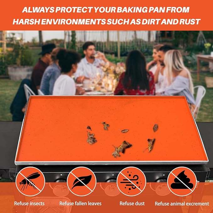 Silicone Griddle Cover Mat for Blackstone - 17 Inch Griddle Accessories Full Cover Wrapped Grill Mat Reusable Heavy Duty Food Grade Silicone Grill Mats