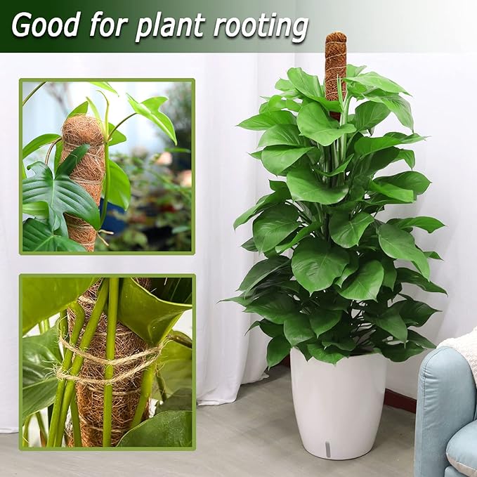 Soupiar Bendable Moss Pole, 47 Inch Moss Poles for Plants Monstera, Tall Moss Poles for Climbing Plants Indoor, Large Moss Pole Support, Garden Trellis Plant Stand Stakes for Potted Plants, Pothos
