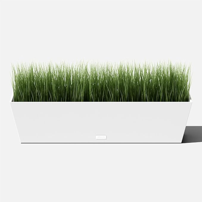 Veradek Pure Series Window Box Planter - Long Rectangular Planter for Indoor or Outdoor Windowsill/Balcony | Durable All-Weather Use with Drainage Holes | Modern Decor for Herbs, Small Plants, Flowers