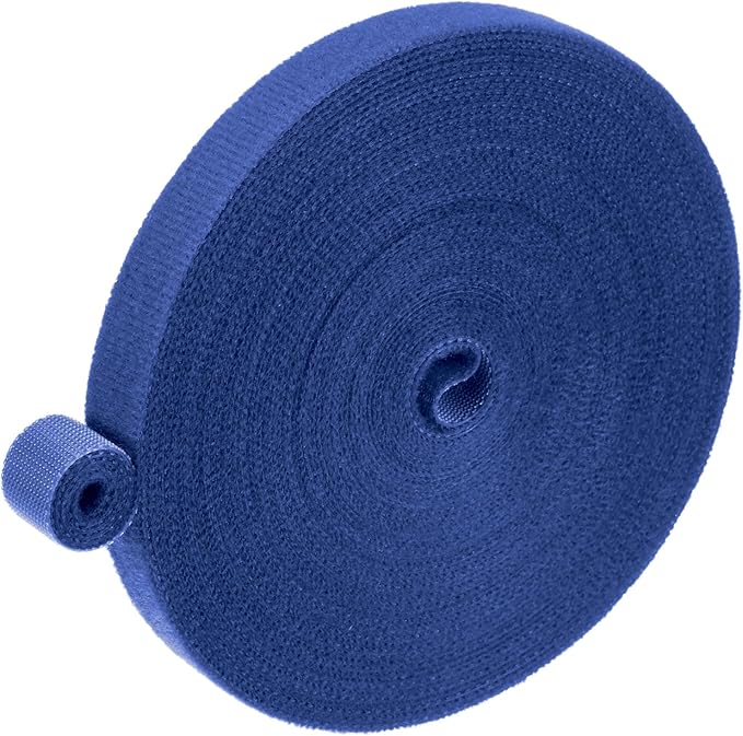 1-Roll Garden Plant Tape, 33 ft x 0.5 in Garden Hook and Loop Plant Ties Multi-Purpose Use Adjustable and Reusable Twist Wire Tape for Plants/Flowers/Vines [Blue]