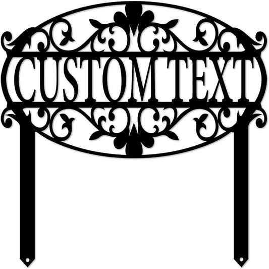 Decorative Custom Garden Sign (15" W x 15" H, Black)