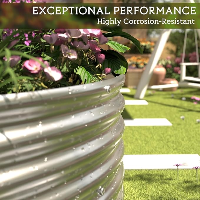 BTDVR 3 PCS 8×4ft Galvanized Raised Garden Bed Outdoor, Metal Raised Beds for Vegetables, Above Ground Garden Box for Flower, Steel Garden Bed for Gardening