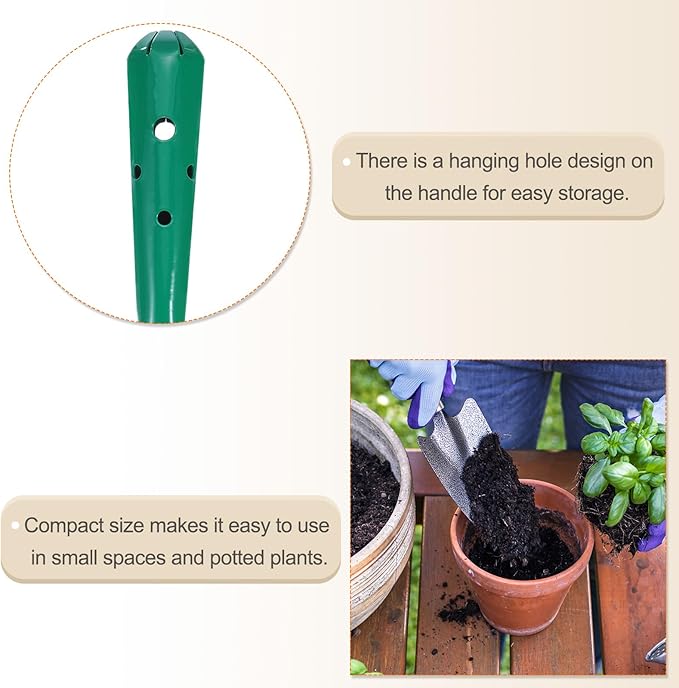 HARFINGTON 18pcs Mini Colorful Metal Hand Shovel 11" x 3" Digging Trowel Set Transplanting Garden Tools for Flower Soil Digging Planting Weeding Transplanting Garden, 6 Colors