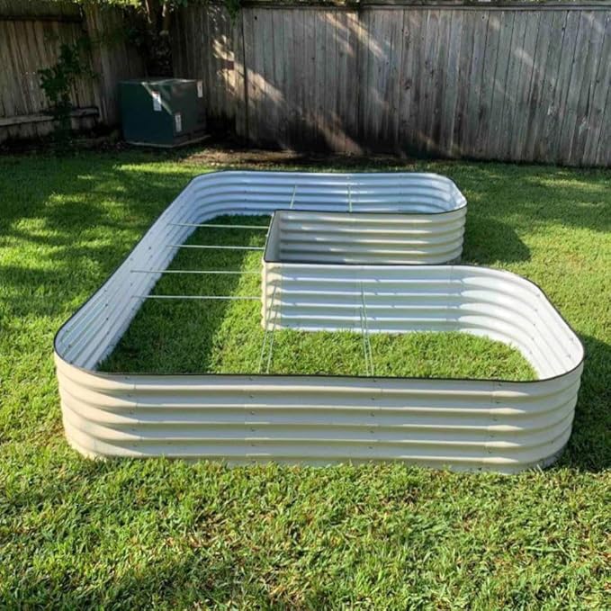 Vego garden 17" Tall U-Shape Raised Garden Bed Metal Raised Planter Bed for Vegetables Flowers Ground Planter Box, Jumbo Size