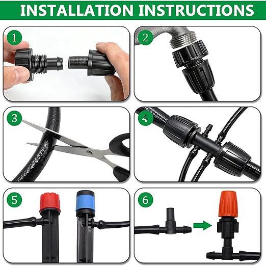 159PCS 240FT Drip Irrigation System Set, Automatic Drip Irrigation Kit for Greenhouse, Yard, Lawn, Plant, with 1/2 inch Hose, 1/4 inch Distribution Tubing and Accessories