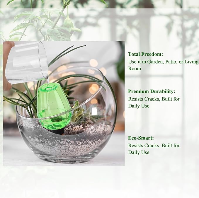 6Pcs 16.9 oz Large Plant Self Watering Globes Top Fill Plastic Water Bulbs Slow Release Terracotta Self Watering Planter Insert Watering Devices System Water Spikes Stakes for Indoor Outdoor Plant