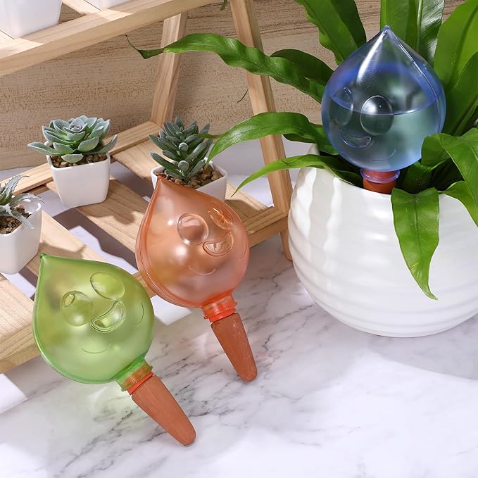 3pcs Self Watering Globes for Plants Portable Automatic Watering Bulbs with Garden Plant Device for Indoor and Outdoor Use Green Blue Pink