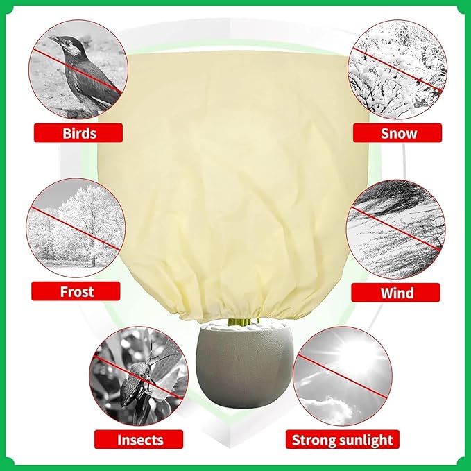 Frost Cloth Plant Freeze Protection, 4-Packfrost Blankets for Outdoor Plants,31.4 × 39.3 Inchesplant Frost Protection Covers.