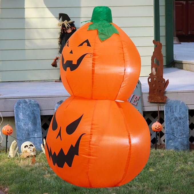 TRMESIA 3.5feet Halloween Pumpkin Decorations with Lights：Halloween Decorations Indoor Outdoor Inflatables Pumpkin Combo Blow Up Inflatables for Yard Garden