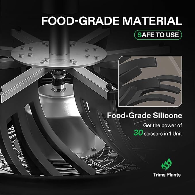 VIVOSUN 16 inch Bud Leaf Bowl Trimmer- Clear Visibility Dome, Sharp Stainless Steel Blades for Spin Cut & Solid Metal Gear Box, Hand Pruner Included (Upgraded Version)